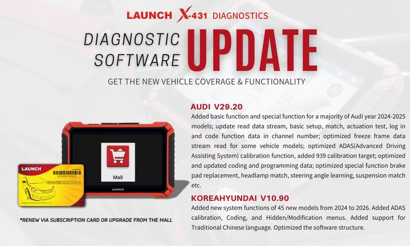 LAUNCH X-431 Diagnostic Software Update